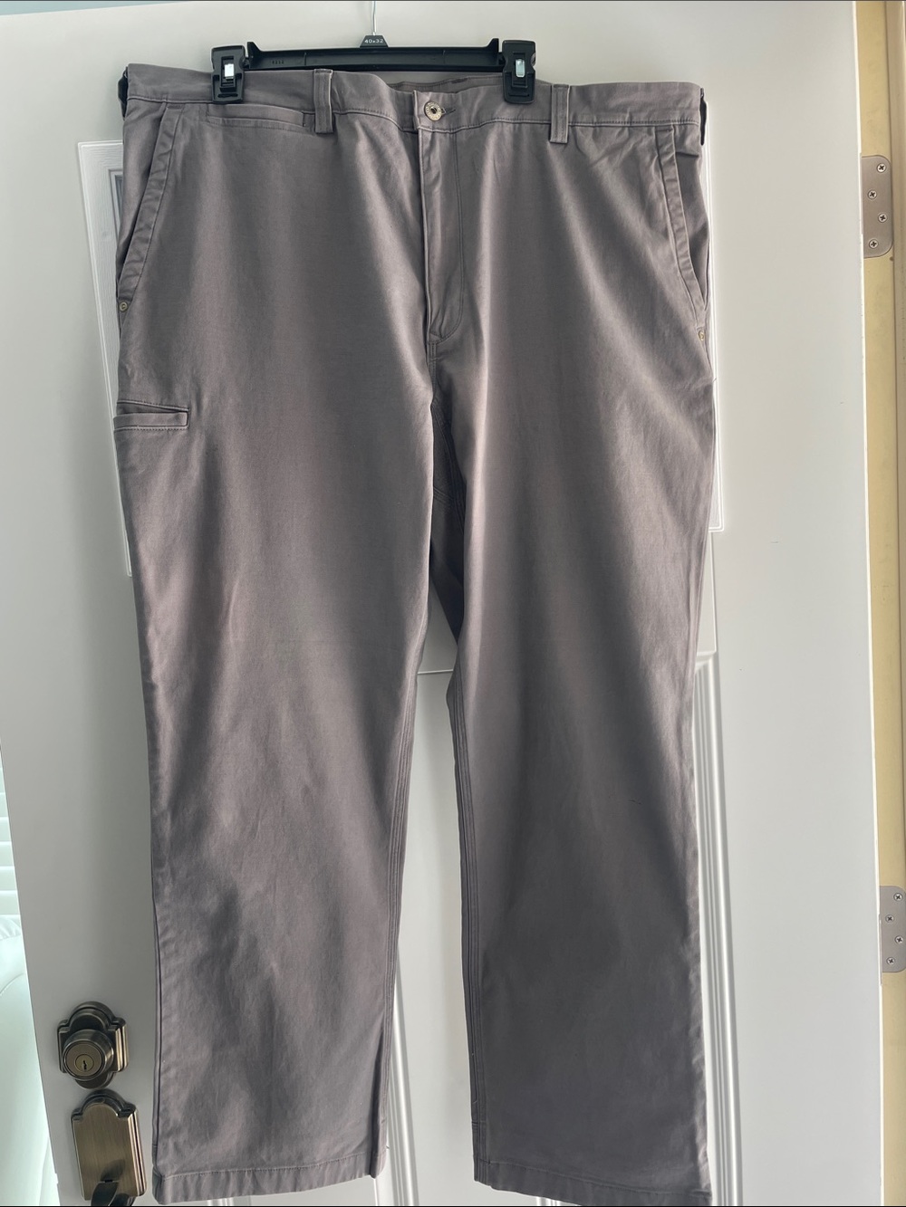Duluth Flex Ballroom Khakis Men's Gray Straight-Leg Pants 42x32